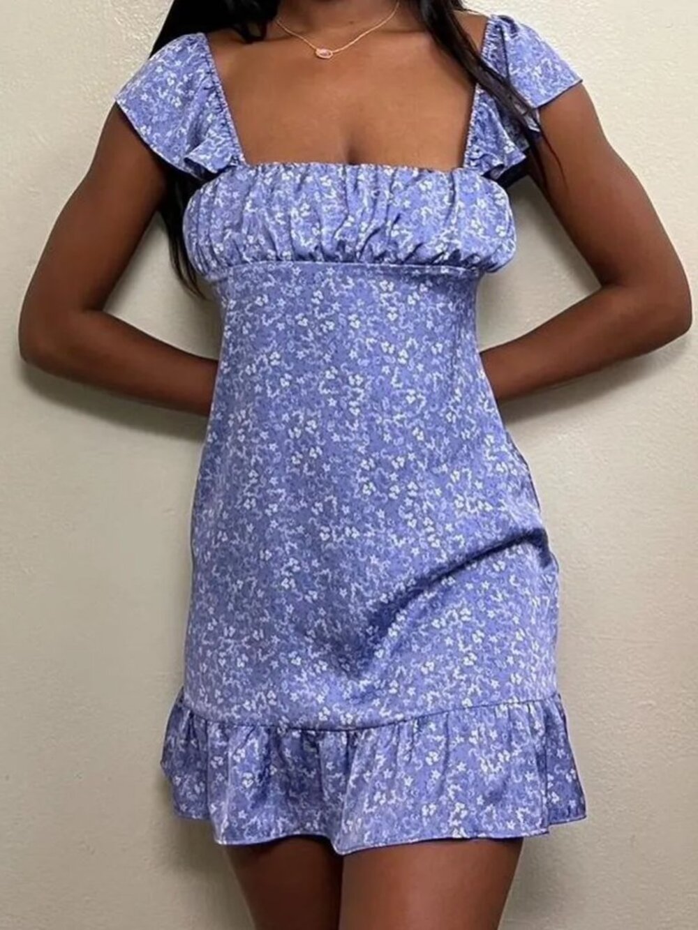 Zara Purple Floral Mini Dress